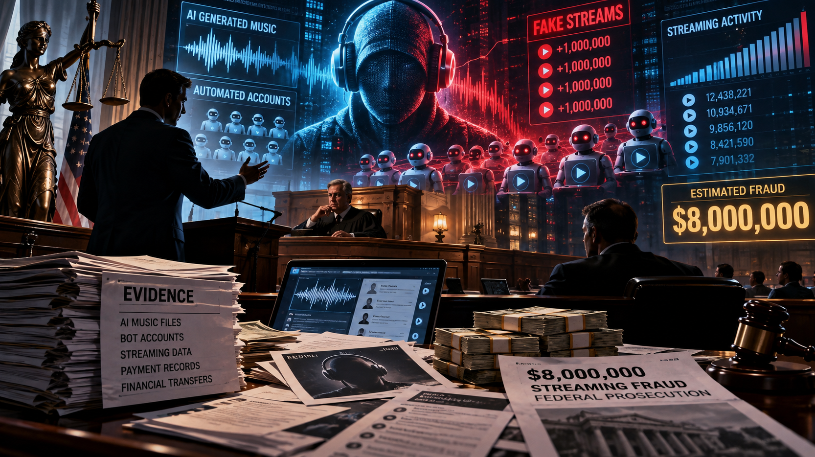 Prosecutors Seek Prison Time in $8 Million AI Music and Bot-Streaming Fraud Case