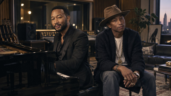 John Legend and Pharrell Preview “Muse” With the New Single “Daylight” — Amplifier editorial illustration