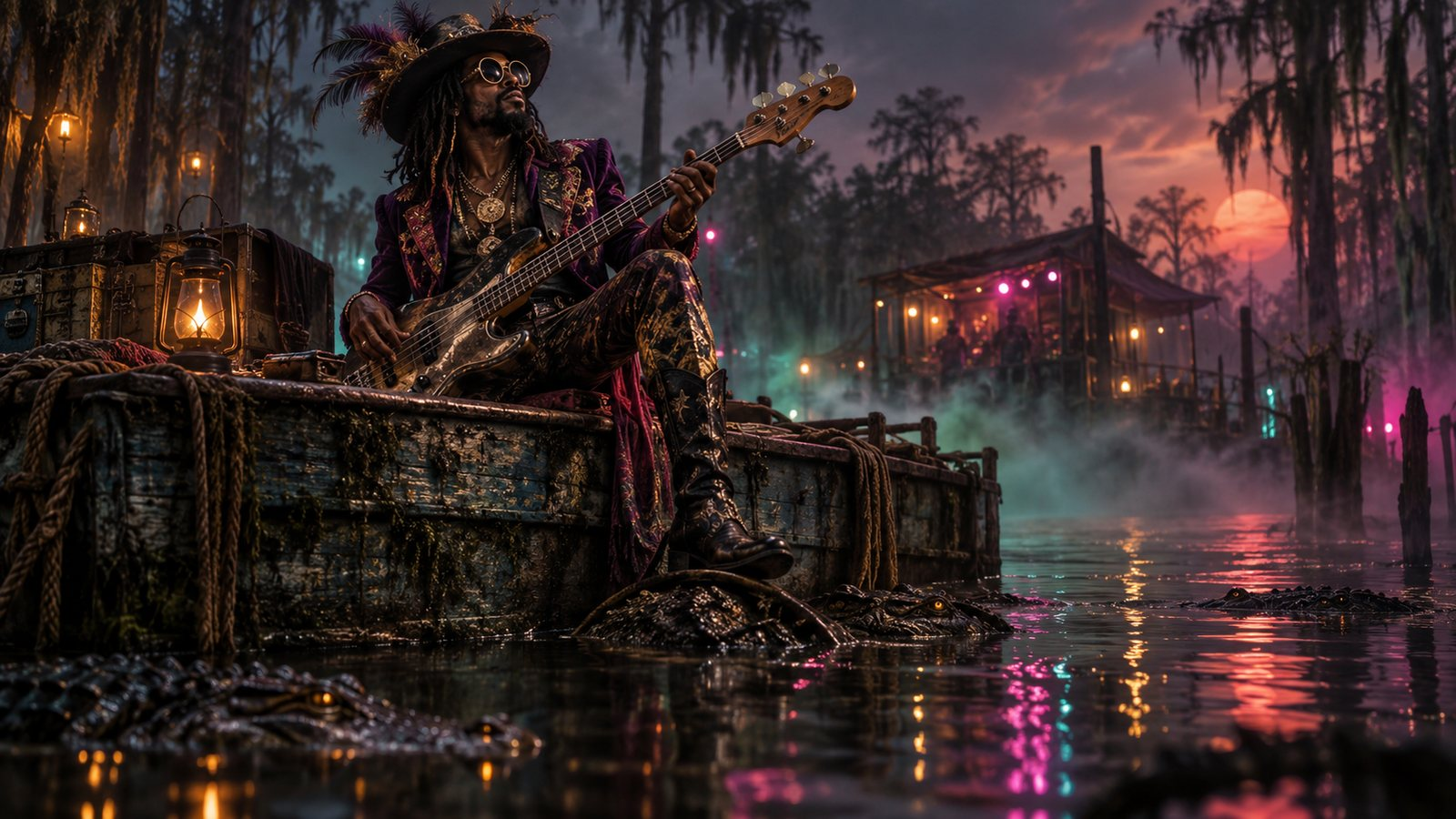 Swamp Moor Builds a Funk Universe While the Music Business Debates AI — Amplifier editorial illustration